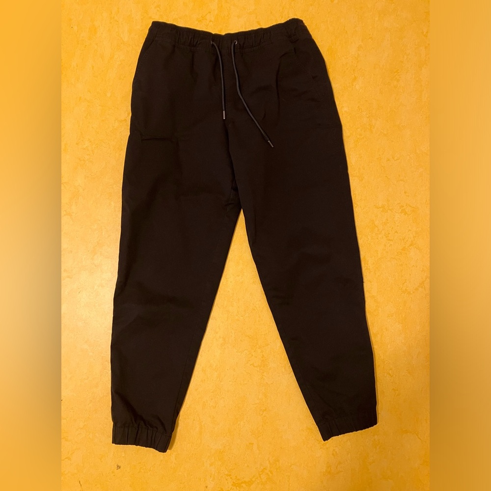 Black cotton ten tree joggers